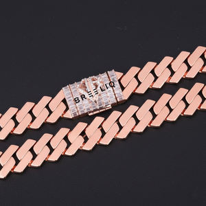 Cadena Cubana Miami de Oro Rosa de 14 Quilates con Diamantes Cultivados en Laboratorio de Alta Calidad, Collares con Diseño de Cierre Personalizado para Hombre - Product Image 6