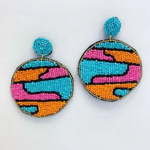 Handcrafted Bohemian-Style Drop <b>Earrings</b> Unique <b>Crystal</b> Seed Bead Woven Ear <b>Studs</b> with Stainless Steel Beaded Fashion Accessory - Product Image 1