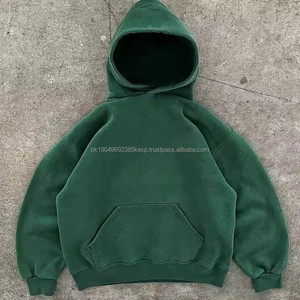 Fabrication de sweats à capuche courts et amples de haute qualité, sans cordon, en coton lourd 480 500 g/m², pull à capuche surdimensionné - Product Image 2