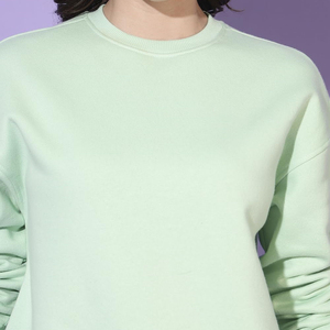 เสื้อสเวตเชิ้ตผู้หญิงปักโลโก้ตามสั่ง ผ้าฝ้าย แขนยาว สวมใส่สบาย แฟชั่นฤดูใบไม้ร่วงและฤดูหนาว สีพื้น - Product Image 4