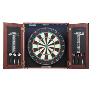 Ensemble de meuble de rangement pour jeu de fléchettes taille officielle avec éclairage LED, prêt à l'emploi, pour fléchettes à pointe en acier - Product Image 1