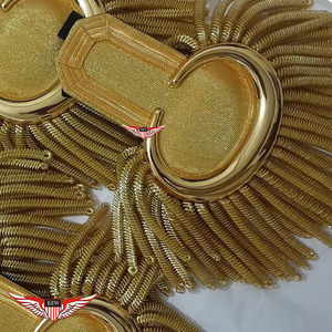 Epaulettes Napoleónicas Ecológicas Personalizadas Hechas a Mano con Flecos y Láminas de Oro para Oficiales, Pliegues de Hombro Ceremoniales - Product Image 3