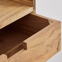 Table de chevet flottante rectangulaire Vandana Nova Flux 45x30 cm en bois d'acacia de Narbonne