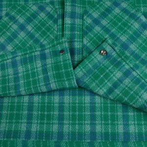 Camisa de Hombre de Alta Calidad, Talla Grande, con Doble Bolsillo Grande, Botones Cubiertos, Manga Larga, Diseño a Cuadros Verde, Camisas de Diseñador - Product Image 6