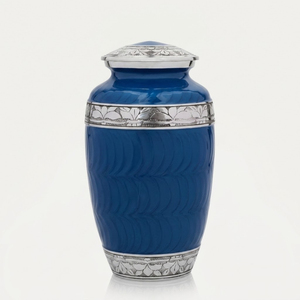 Handcrafted Aluminum Alloy Adult Burial Urn Decorative Flower Silver Ashes Container Keepsake Funeral Urn <b>Box</b> For <b>Memorial</b> - Product Image 2