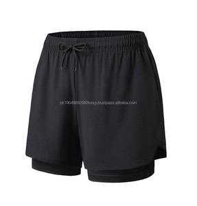 Pantalones cortos de LICRA y poliéster para hombre al por mayor, pantalones cortos para correr de secado rápido con logotipo personalizado, pantalones cortos de baloncesto deportivos informales negros para hombre - Product Image 1