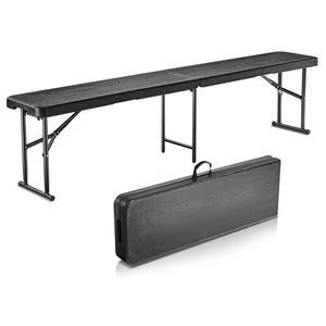 6 Ft Portable <b>Folding</b> <b>Bench</b> HDPE Plastic Seat for Indoor/Outdoor Picnic Party Patio Camping & Dining - Product Image 1