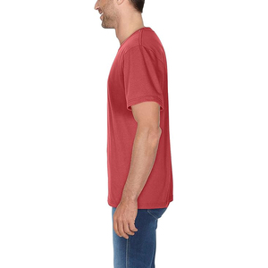 Men's Red Short Sleeve T-<b>Shirt</b> 100% Cotton Regular Fit O-Neck Casual Solid Color Jersey Knitted Blank Design - Product Image 2