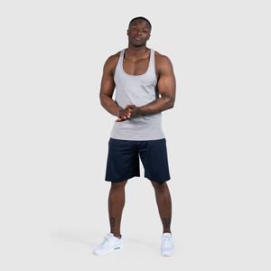 Camiseta sin mangas deportiva de algodón tejido para hombre, transpirable, de alta calidad, ecológica, con logotipo OEM personalizado, chaleco de gimnasio para hombre con pedrería. - Product Image 6