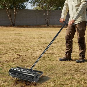 Herramienta Aireadora de Césped con Ruedas y Mango en T de 17 Pulgadas, Resistente, para Jardines - Product Image 2