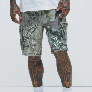 Shorts Cargo de Verano 100% Algodón para Hombre, Casuales, Multibolsillos, Sólidos, Hasta la Rodilla - Product Image 2