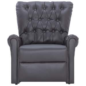 Fauteuil inclinable en similicuir gris moyen, confortable et pratique - Product Image 5