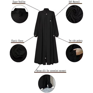 คอลเลคชั่นใหม่ อบายะห์ 2026 ชุดเดรสเรียบร้อย อบายะห์แบบปิด อบายะห์เรียบง่าย ชุดมุสลิมสำหรับผู้หญิง ผ้าลินิน เสื้อผ้าอิสลาม ชุดคลุมสำหรับผู้หญิง - Product Image 2