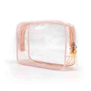 Bolsa Transparente de PVC con Cierre y Herrajes Dorados, Bolsa de Cosméticos Multicolor, Diseños Personalizables - Product Image 3