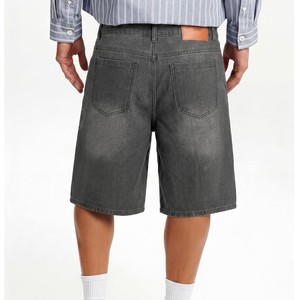 Pantalones Cortos de Mezclilla Gris Oscuro para Hombre, de Primera Calidad, Corte Recto, Cintura Media, Estilo Casual de Verano, Tela de Algodón Lavada, OEM ODM - Product Image 2