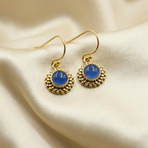 <b>Top</b> Quality Blue Chalcedony Vintage Drop <b>Earrings</b> 925 Sterling Silver Rose Gold Yellow Gold Plated Boho Jewelry Gift Women Her - Product Image 6
