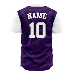 Maillots de baseball personnalisés à col rond, en polyester respirant, à rayures, unisexes, pour hommes - Product Image 2
