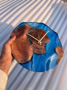 Handcrafted Wooden Epoxy Resin <b>Wall</b> <b>Clock</b> Modern Rustic Decor <b>Silent</b> Quartz Unique Home & Office Accent - Product Image 6
