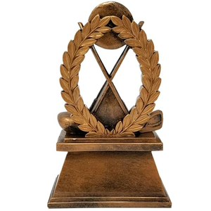 Custom Golf Championship Trophy with Golf Clubs & Ball | Metal Sports Award for Tournament Winners OEM ODM Wholesale Manufacture - Product Image 3