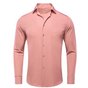Camisa de vestir para hombre, manga larga, formal, con botones, tejido popelín, bolsillo en el pecho, para oficina - Product Image 3