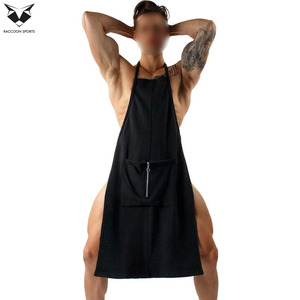 Sexy Leather <b>Apron</b> Men’s Clubwear Bib Uniform Solid <b>Black</b> Faux Leather Party Wear <b>Apron</b> Adjustable Neck Straps - Product Image 2