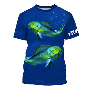 Camiseta de Pesca de Alto Rendimiento, 100% Poliéster, Transpirable, Cuello Redondo, Camisetas de Pesca para Hombre, Jersey de Pesca para Exteriores, Servicio OEM - Product Image 4