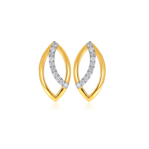 Pendientes de Diamantes en Forma de Corazón, Chapados en Oro Amarillo, Joyería Romántica para Uso Diario para Mujer, Diamantes Cultivados en Laboratorio de Color H - Product Image 1
