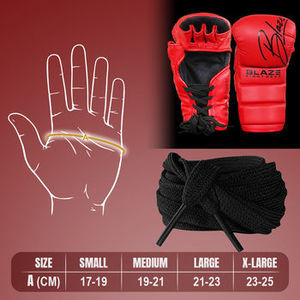 Gants de MMA à lacets en cuir microfibre, pour grappling, sparring, entraînement et combat, rembourrage durable, fabrication OEM personnalisée, 7oz - Product Image 6