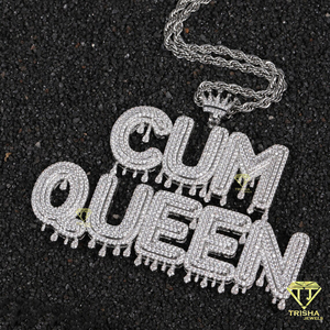 Custom " BIG " Letter Pendant Necklace Iced Out Moissanite Diamond Hip Hop Jewelry With <b>Rope</b> <b>Chain</b> - Product Image 4