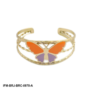 Pulsera de Doble Alambre Hecha a Mano con Diseño de Mariposa en Esmalte Naranja, Lila y Morado para Mujer - Product Image 2