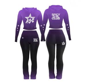 2026 Custom Logo Tracksuits Bodysuit Jacket Skinny Women Zipper Sweatshirt <b>Pants</b> Joggers 2 Piece Set Tracksuits for Women - Product Image 6