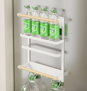 Creative Household Multi-function Magnetic Refrigerator <b>Shelf</b> Kitchen Punch-free Movable Metal Wrap Three Layer Wall <b>Rack</b> - Product Image 1