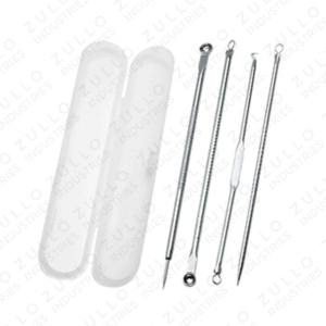 Professional 4 piece Stainless Steel Acne Blackhead Remover Kit with Pouch Pimple Extractor <b>Tools</b> for Facial Skin Care - Product Image 2