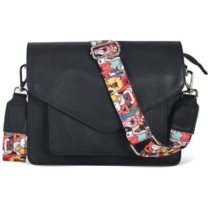 Black <b>Pebbled</b> PU Crossbody Bag Adjustable Shoulder Purse Flap Messenger Handbag for Daily Travel Women - Product Image 3