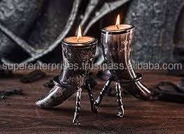 Buffalo Cow & Ox Horn Votive Candle Stick Holder hecho a mano en relieve estilo INS para hoteles restaurantes y Decoración de cumpleaños del hogar - Product Image 4