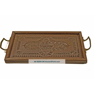 Plateau de service en bois de style marocain fait main avec des mosaïques en céramique colorées, plateau de service avec poignées pour la cuisine et la maison - Product Image 4