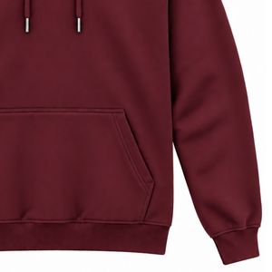 Mens <b>Maroon</b> Pullover Hoodie Plain Long Sleeve Casual Sweatshirt Custom Logo Streetwear Sportswear Gym <b>Top</b> Shoukat Apparel - Product Image 5
