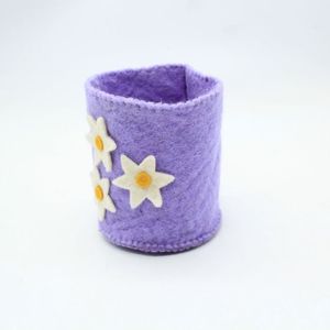 ตะกร้าเก็บของทำมือจากผ้าสักหลาดลายดอกเดซี่ลาเวนเดอร์ - Product Image 2