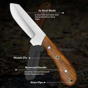 Cuchillo Bull Cutter de 8 Pulgadas con Hoja Recta de Acero Inoxidable, Mango de Madera, Punta Caída, para Camping, Caza, Pesca y Supervivencia al Aire Libre - Product Image 5