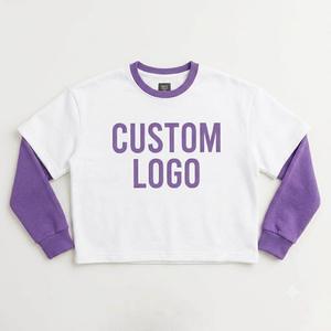 Camiseta de Manga Larga para Hombre, Azul Claro Marino, Cuello Redondo en Contraste, Estilo Casual, Tejido de Punto, Ecológica, con Logotipo Personalizado Estampado en la Parte Delantera - Product Image 5