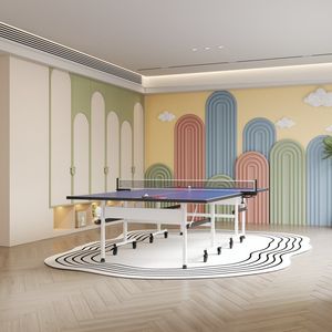 Tavolo da Ping Pong Professionale in MDF per Interni con Set di Rete e Pali a Sgancio Rapido, Design Pieghevole per Interni - Product Image 4