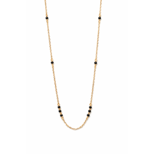 Collier élégant en or 18 carats avec perles Midnight pour femme, chaîne minimaliste à maillons Moti noirs, bijoux de mode raffinés - Product Image 3