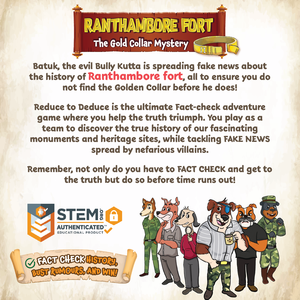 Detective Board Game Reduce to Deduce-Unraveling Ranthambore Fort Myth-Busting on Indian History & Monuments - Product Image 1