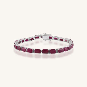<b>Ruby</b> <b>Bracelet</b> in 92.5 Sterling Silver KLSB-20637 - Product Image 1