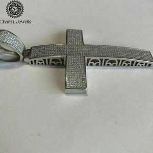 Pendentif boule en argent 925 et moissanite plaqué or avec micro-incrustation, style hip-hop, certifié IGI, unisexe, religieux, cadeau - Product Image 2