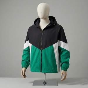 Veste coupe-vent unisexe pour homme, style géométrique coloré, fermeture éclair intégrale, capuche, légère, décontractée, style streetwear, résistante au vent - Product Image 6