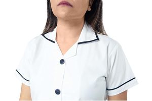 Bata de laboratorio unisex de punto sin costuras de algodón y poliéster blanco de alta calidad Sike Custom para detección de agujas, uniformes de hospital para médicos - Product Image 4