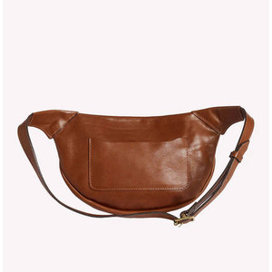 Sac banane unisexe en cuir véritable avec fermeture éclair, sangle détachable, style minimaliste, pochette de chasse - Product Image 2