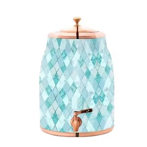Elegant Enamel Printed <b>Copper</b> Water Dispenser Decorative Water Storage Unit with Tap Perfect for Dining <b>Table</b> and Hospitality - Product Image 3