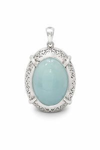 Aquamarine Pendant in 92.5 Sterling <b>Silver</b> KLSP-50761 - Product Image 4